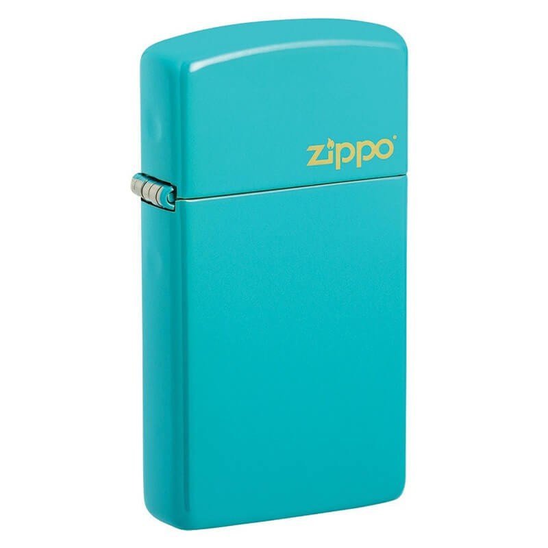 ZIPPO 49529ZL Slim Flat Turquoise Zippo Logo